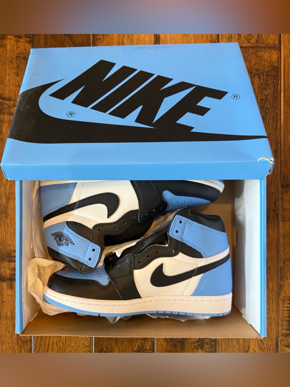 Nike Women’s Air Jordan 1 Retro High OG - Black/White/University Blue. NWOT